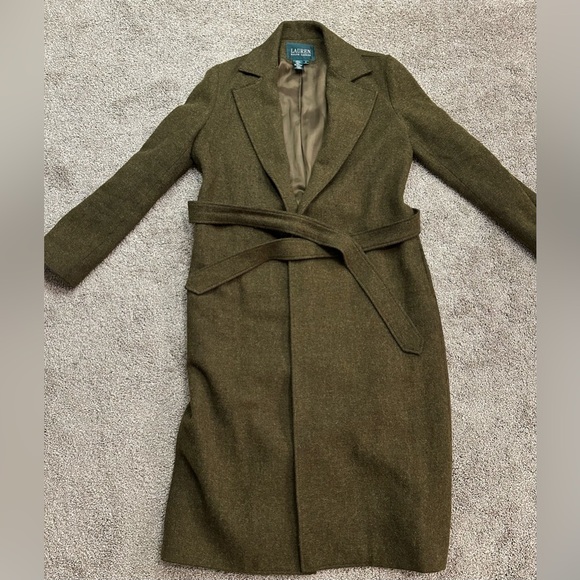 Ralph Lauren Jackets & Blazers - Lauren by Ralph Lauren Olive Wool Wrap Coat with Belt- Women’s Size Medium